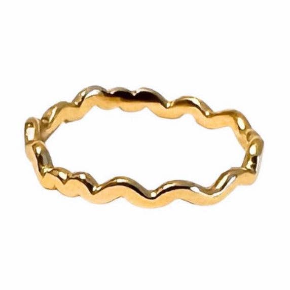 anillo dorado ondulado para venta al por mayor de VUE by SEK