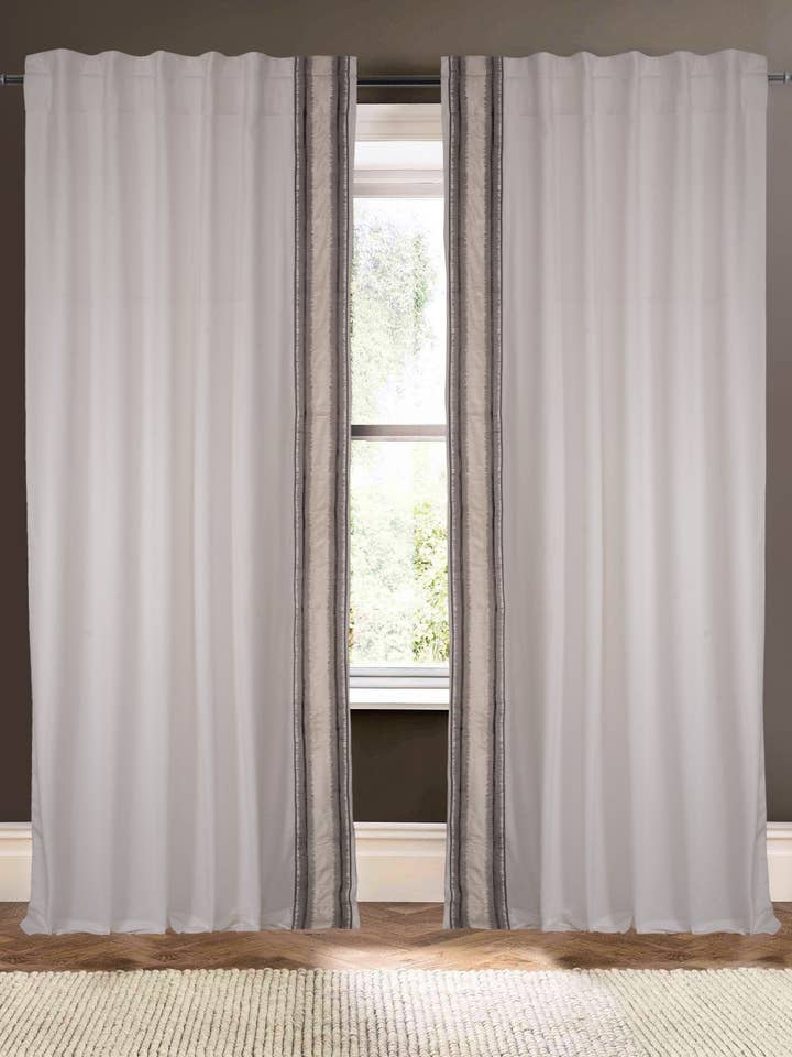 Tenda in misto lino e cotone Madeline Ivory 96" per la vendita all'ingrosso da parte di Creative Threads, Inc.