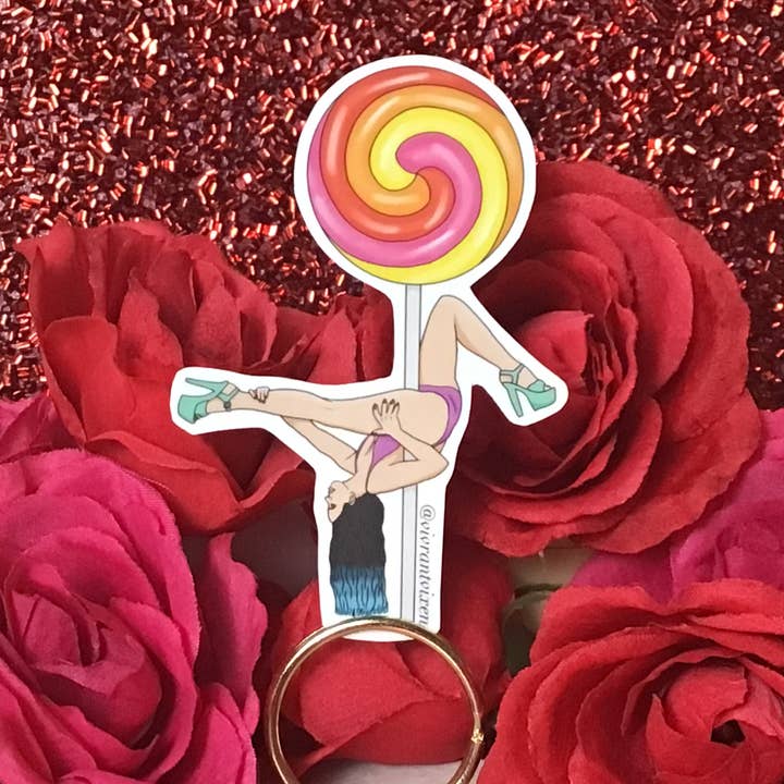 Vivrant Vixen - Wholesale Sticker - Lollipop Dancer Adult Die Cut Vinyl Sticker Sex Positive Art1