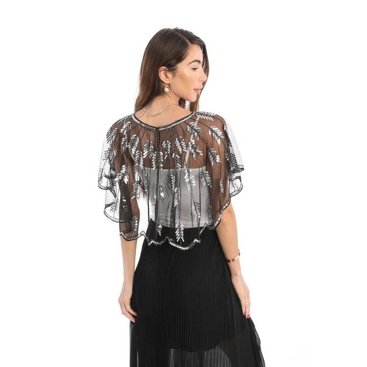 SAACHI - Wholesale Capelet - Women's - Mesh Sequin Capelet
