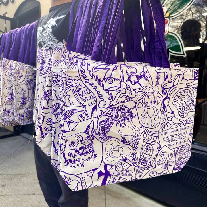 Foolish Fetish - Wholesale Tote Bag - Unisex - Tattoo Stencil Tote Bag9