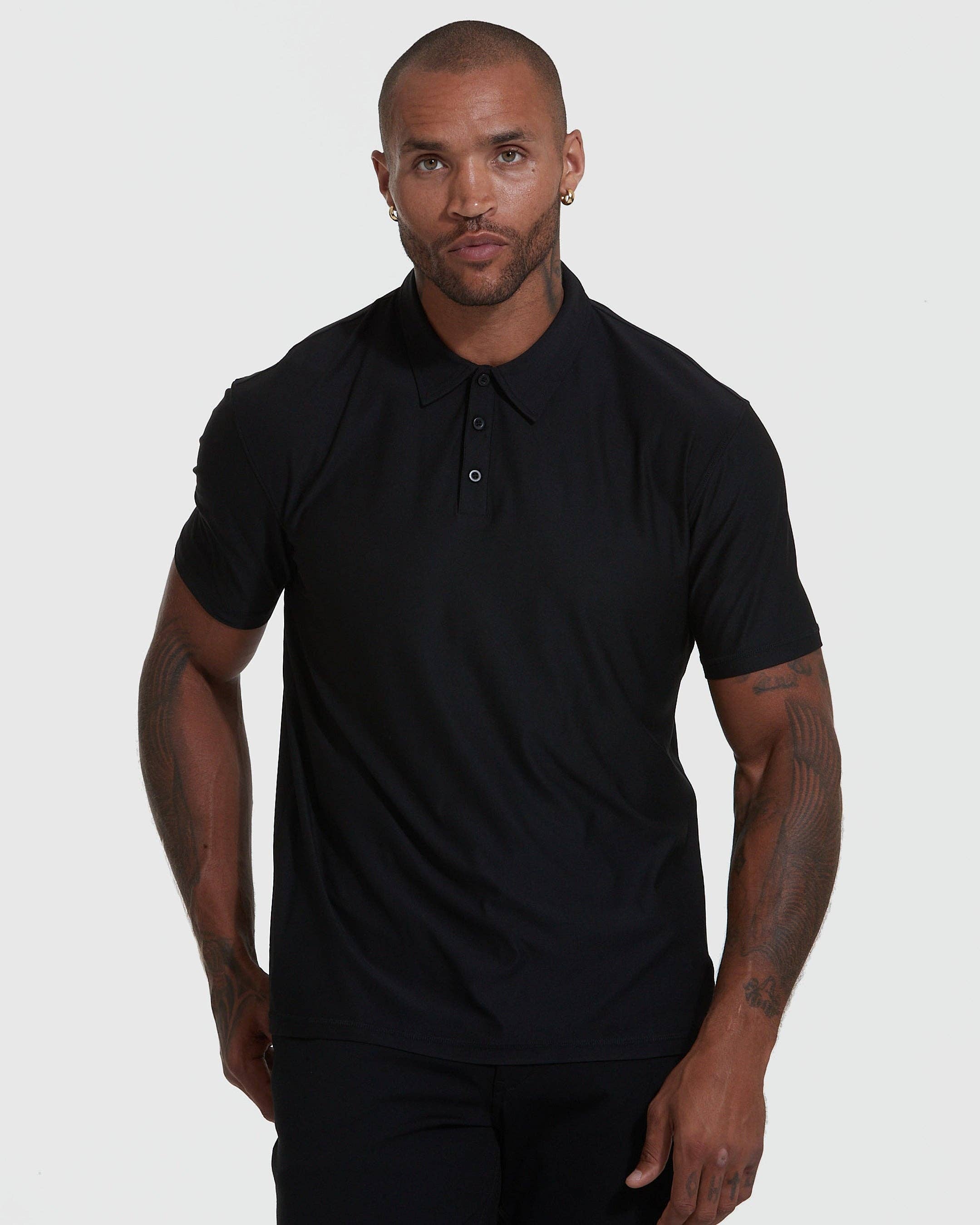 True Classic - Wholesale Polo - Men's - Short Sleeve Active Polo Shirt | Black
