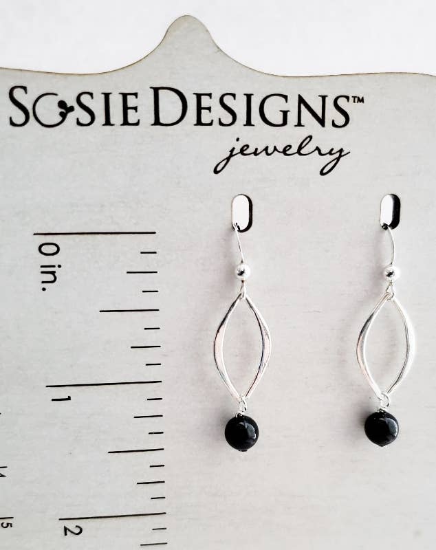 Sosie Designs - Wholesale Dangle Earrings - Silver Lotus Petal Crystal Pearls Earrings - Mystic Black4