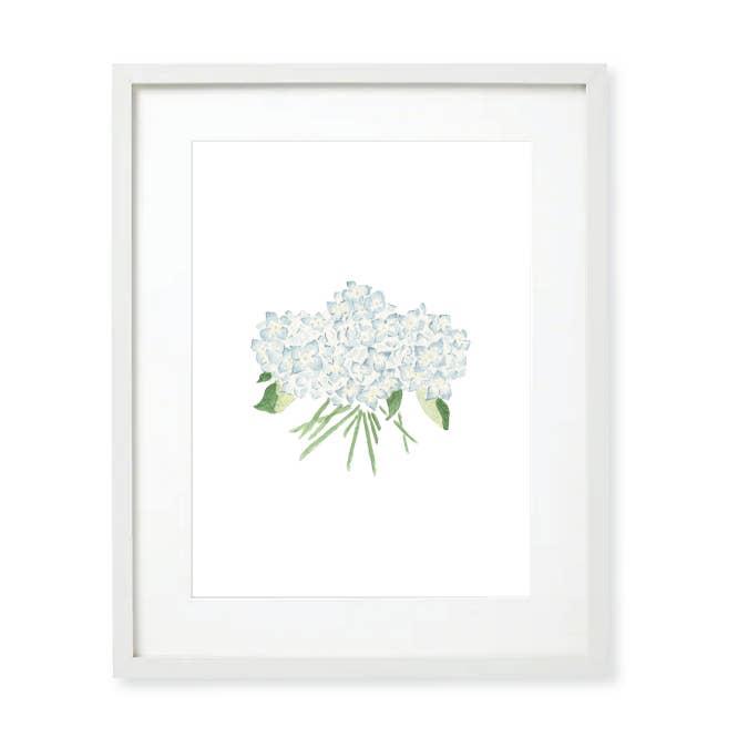 Impressão artística em aquarela de buquê de hortênsia por atacado de Rebecca Green Design