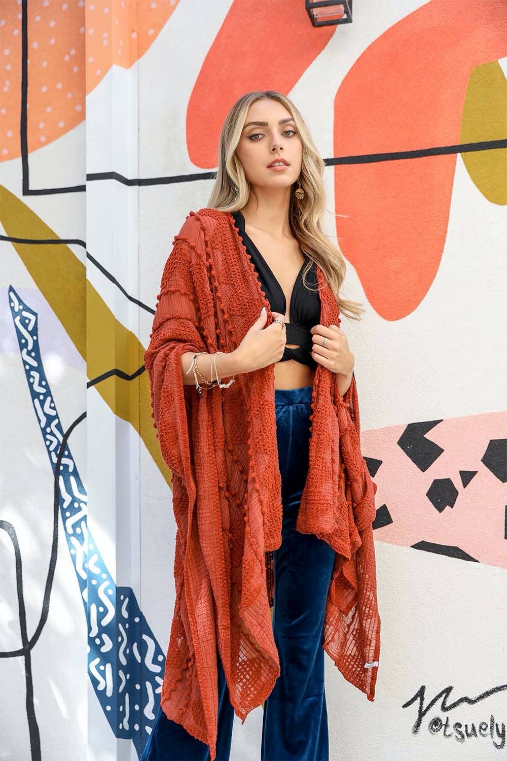 Leto Accessories - Wholesale Kimono - Women's - Boho Zig Zag Pattern Kimono ✨ – Lightweight & Versatile3