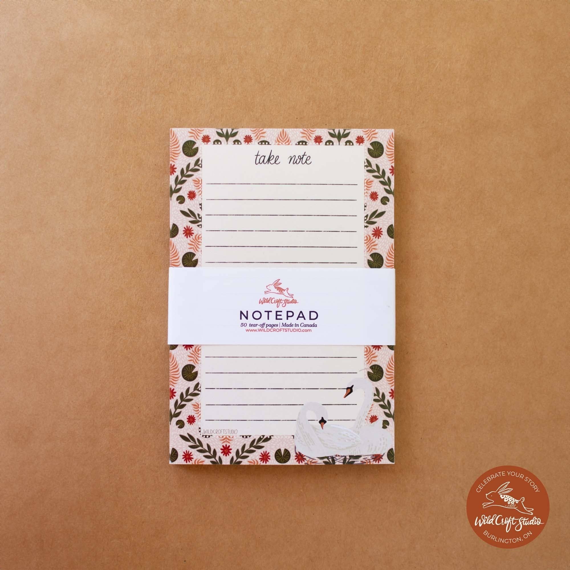Wild Croft Studio - Wholesale Notepad - Sweet Swans Notepad4