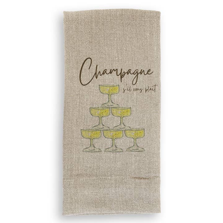 French Graffiti - Wholesale Tea Towel - Champagne s'il Vous Plait