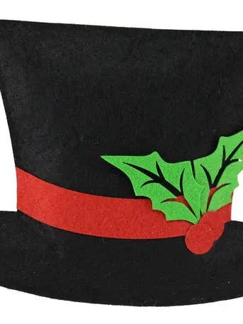 12"W x 8.5"H Snowman Hat-Black/Red/Green-XN5869 for wholesale by General Wholesale Inc