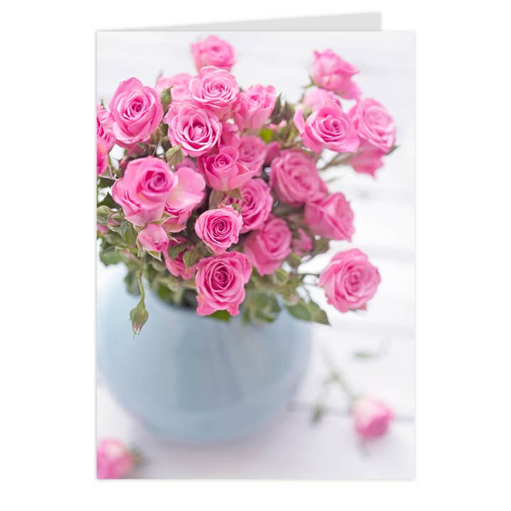 Carte pliante midi "Bouquet de roses" pour la vente par paruspaper. nutzfeine papeterie