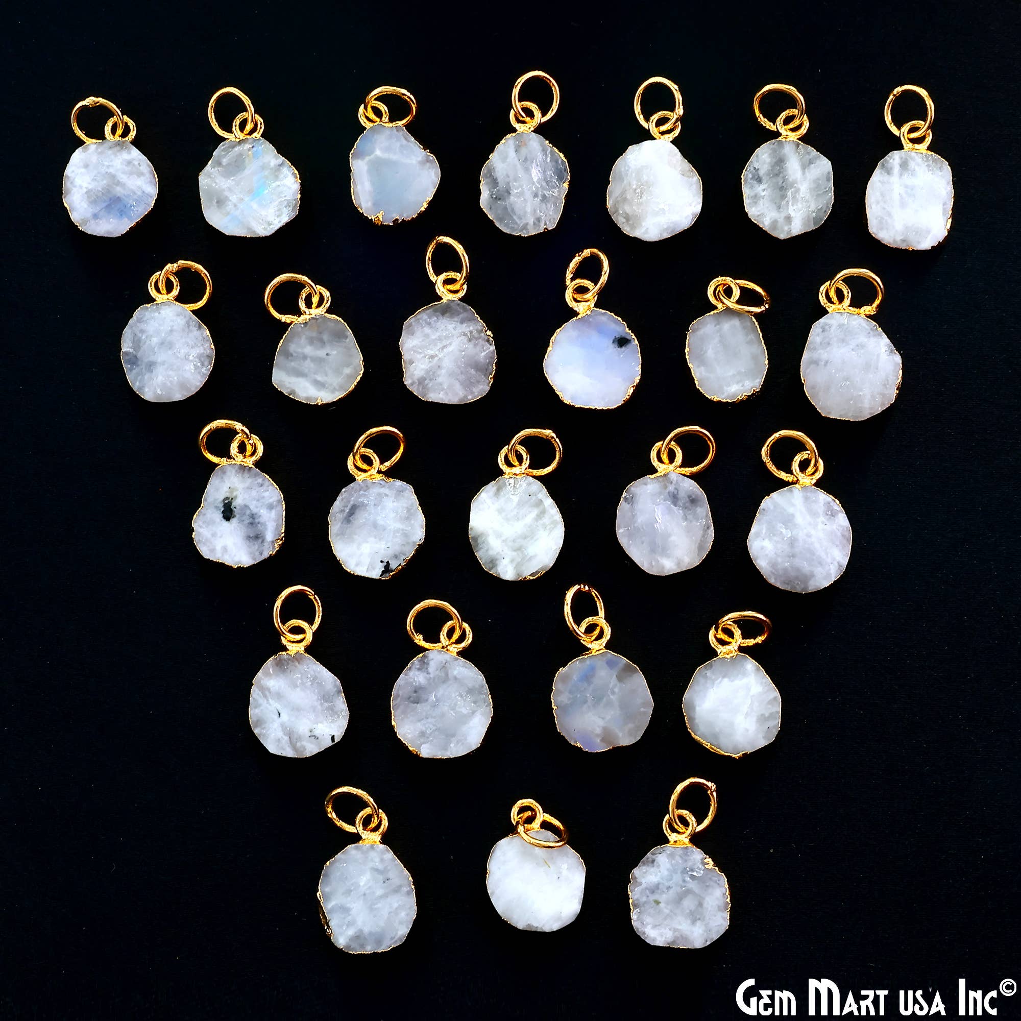 GemMartUSA - Wholesale Pendant/Charm Necklace - Rough Gemstone 16x10mm Gold Electroplated Single Bail Charm32