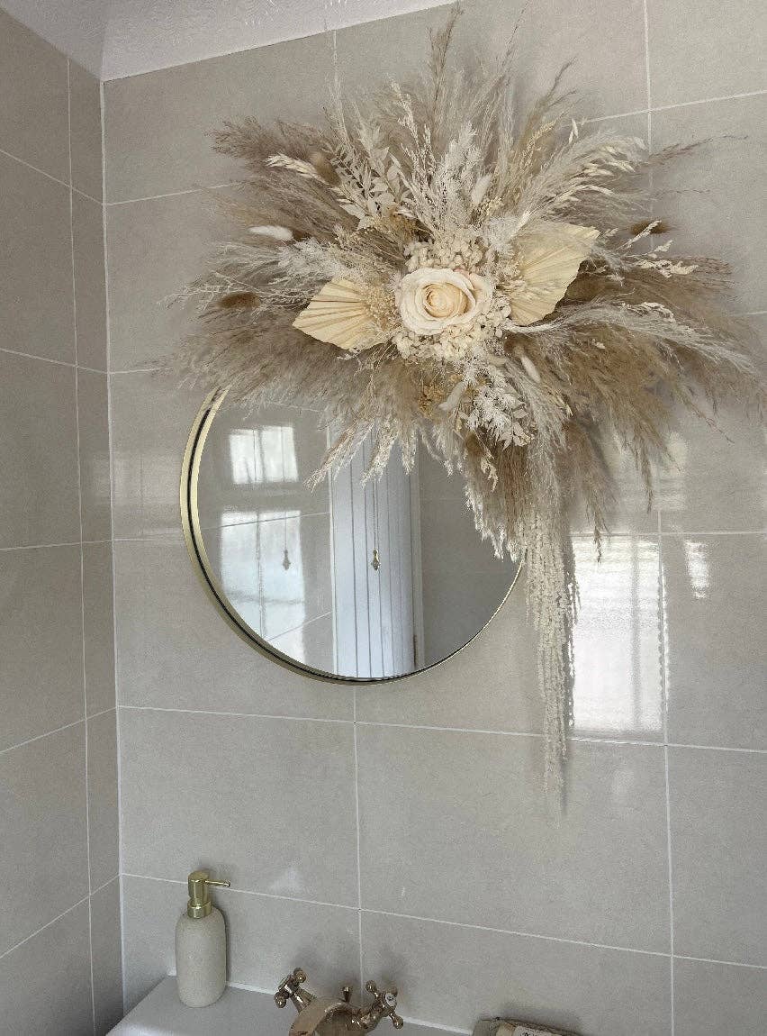 Opal Lily - Wholesale Wall Accent - Arched Pampas Wall Decor - custom colours2