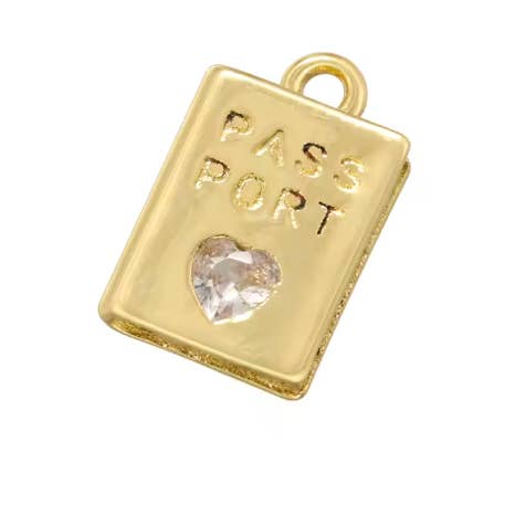 Gold Passport Charm for wholesale by Coco Luna Collection