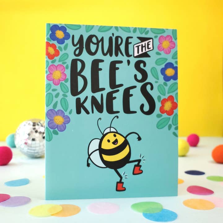 Bee's Knees Funny Love Card - Recycled Eco-Friendly for wholesale by Shawna Smyth Studio