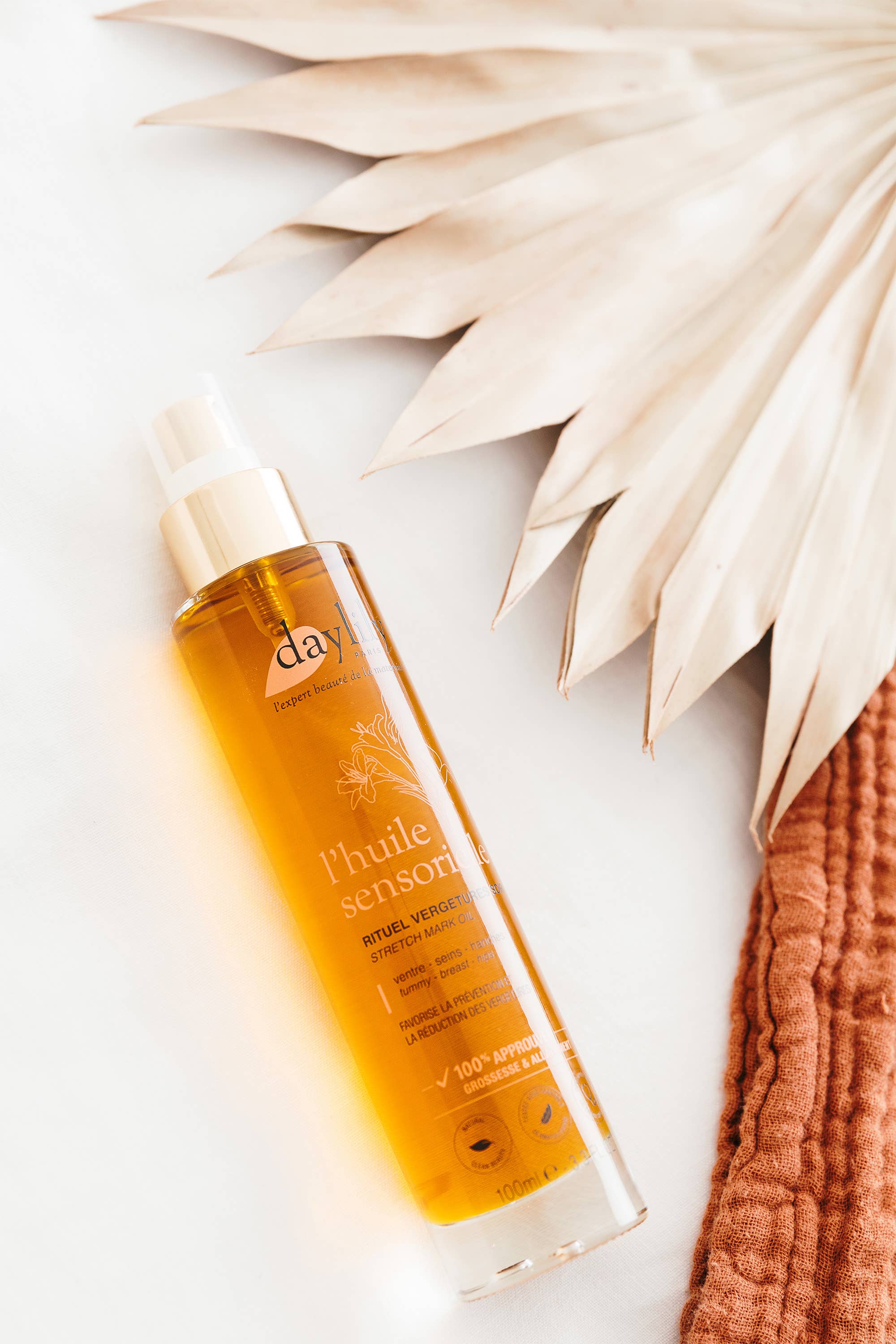 Daylily Paris - Vente Huile et beurre pour le ventre – maternité - L'Huile Sensorielle - Huile sèche anti-vergeture