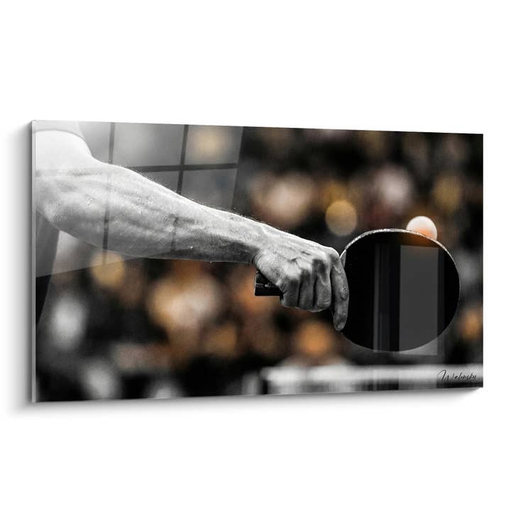 Tableau Main avec Raquette - L'Art du Ping Pong - Edition Ping Pong pour la vente par Walensky