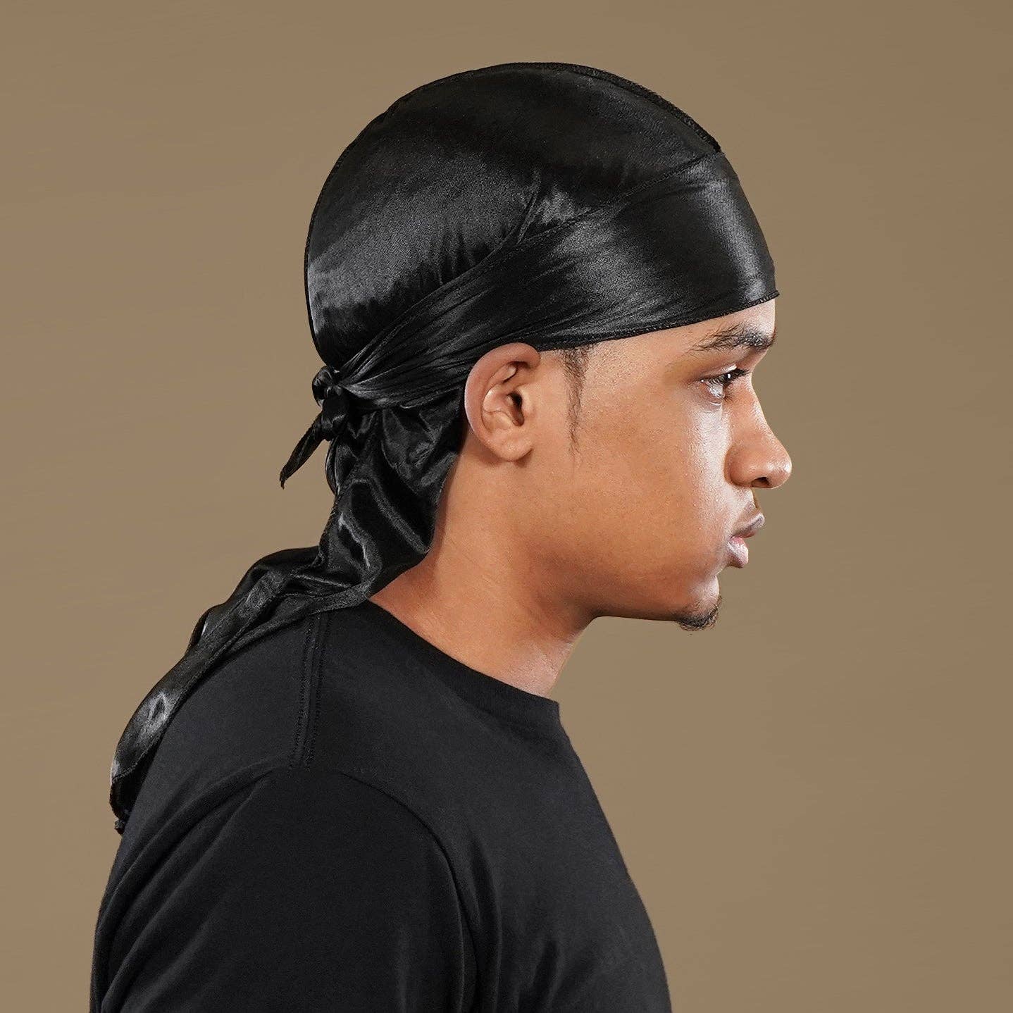 Super Satin Midnight Black Durag for wholesale on Faire2