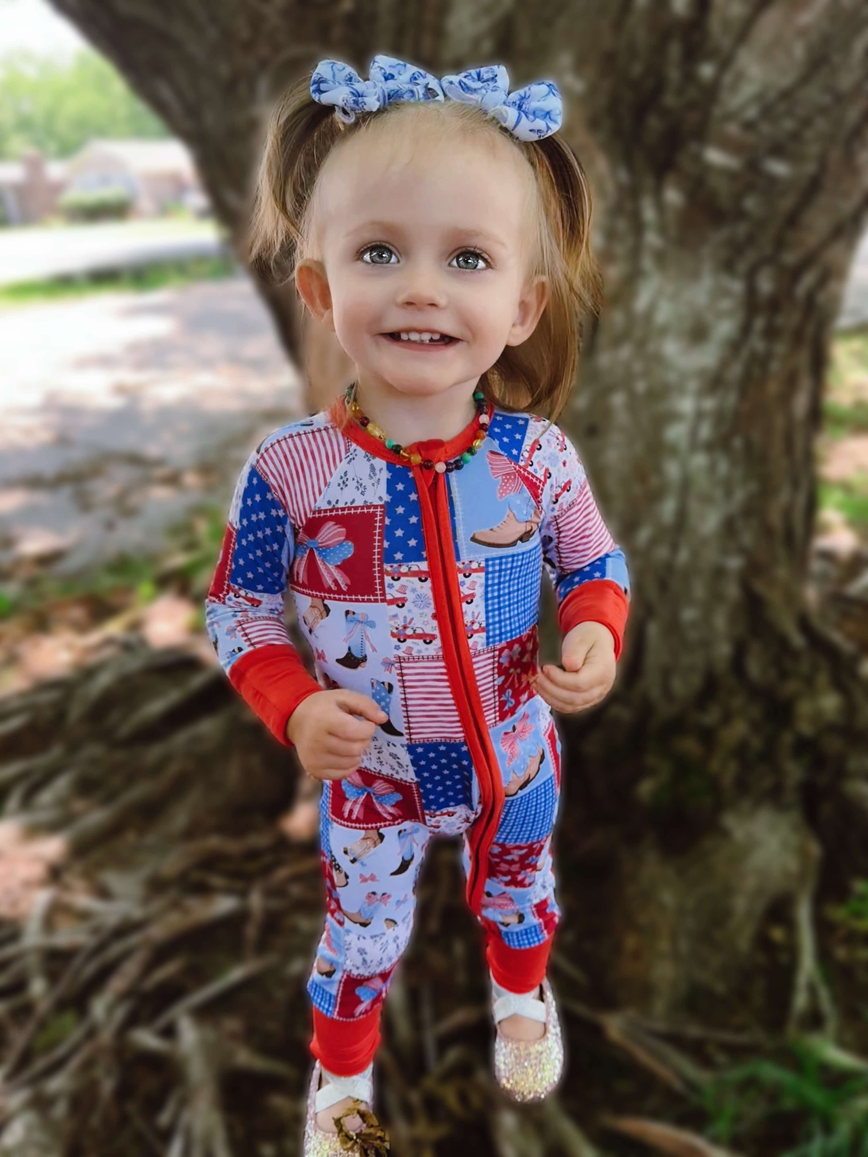 Brinley Jo’s Bamboo - Wholesale Jumpsuit - Baby - Star-Spangled Sweetheart Bamboo Romper3