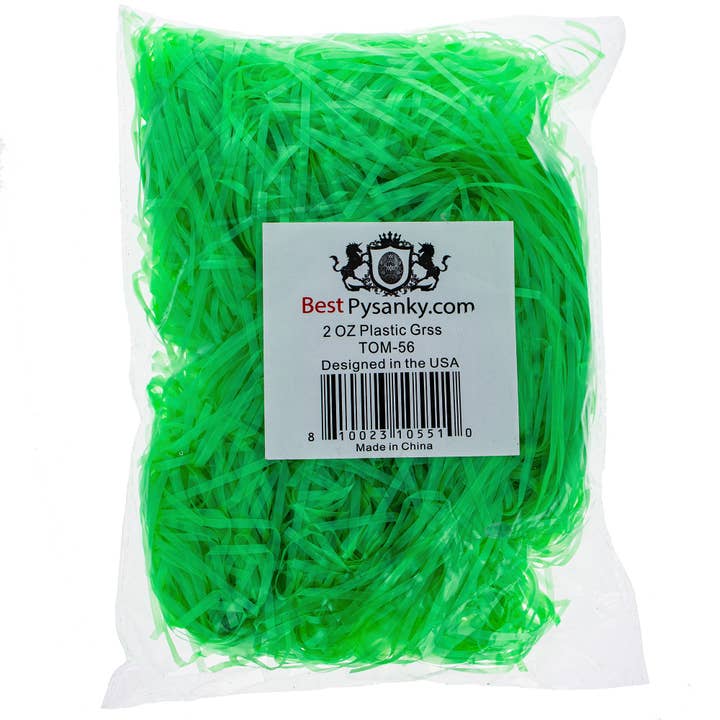 BestPysanky - Wholesale Craft Supplies - Vibrant Green Plastic Easter Basket Filler Grass 2 oz3