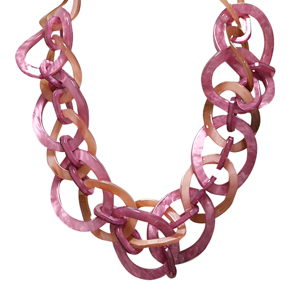 AMORINO SRL – Großhandel Gliederhalskette – KETTE MIT VERSCHLUNGENEN RINGEN AUS HARZ - FT24152A4754