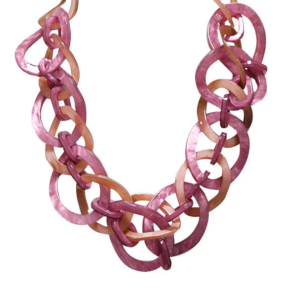 AMORINO SRL - Venta al por mayor Collares de cadenas y eslabones - COLLAR DE CADENA ANILLOS ENTRELAZADOS EN RESINA - FT24152A4758