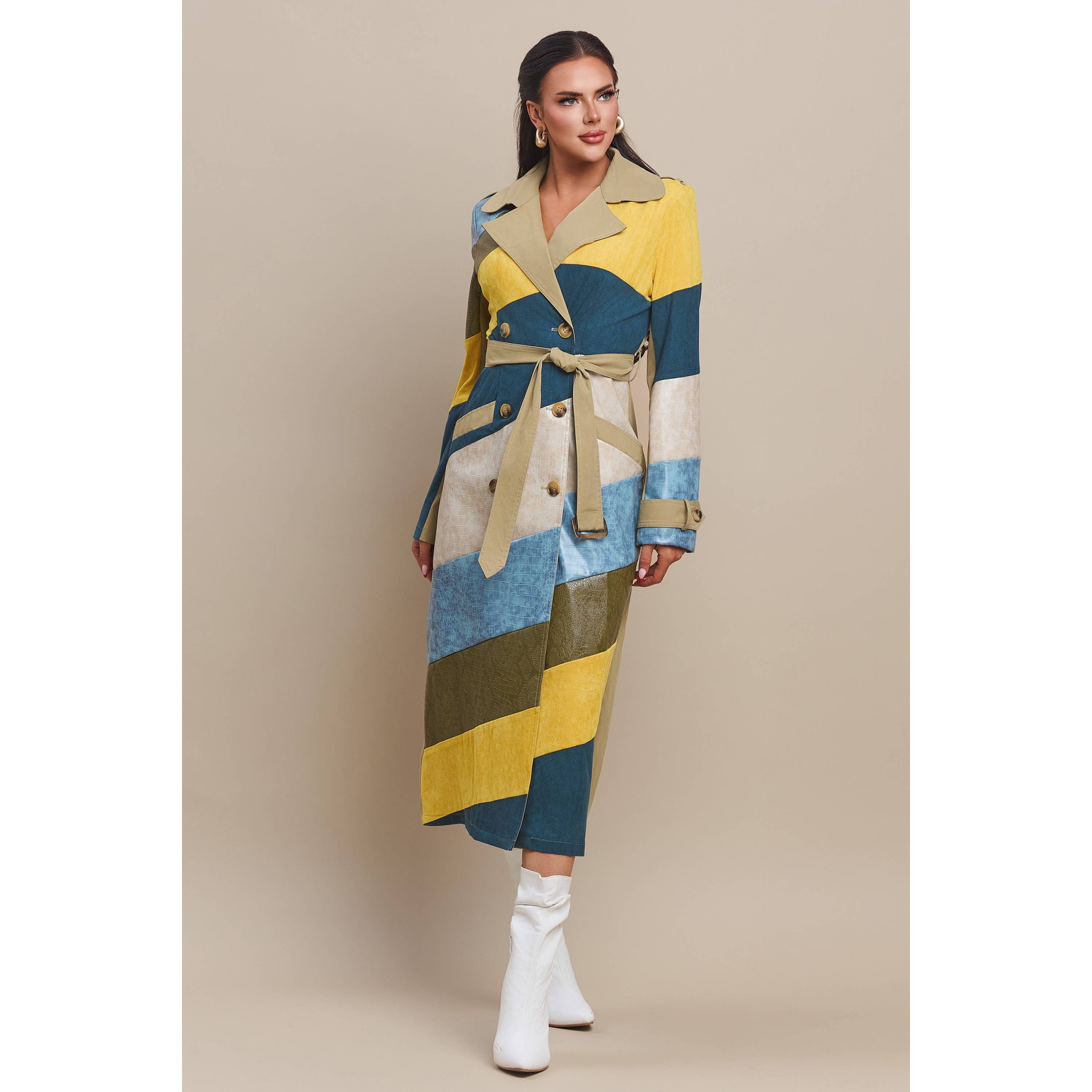 The Sang – wholesale Jacka - Dam – Läderrock med mocka i färgblock11