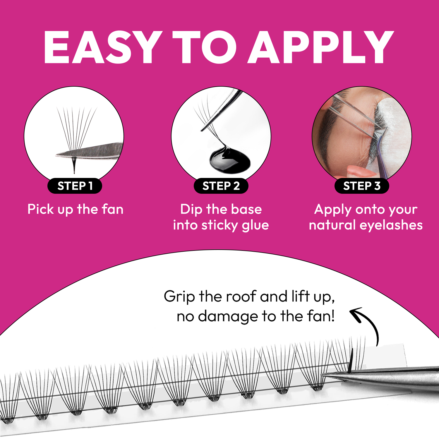 Eyesy Lash - Vendita all'ingrosso Ciglia finte - Vassoio Easy Fans XL/XXL (a partire da €1,3 /ventola) | Promade 3D - 20D2