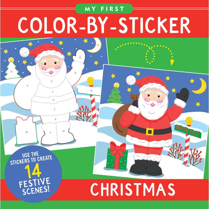 Peter Pauper Press - Wholesale Sticker - Kids & Baby - My First Color-by-Sticker Book -- Christmas