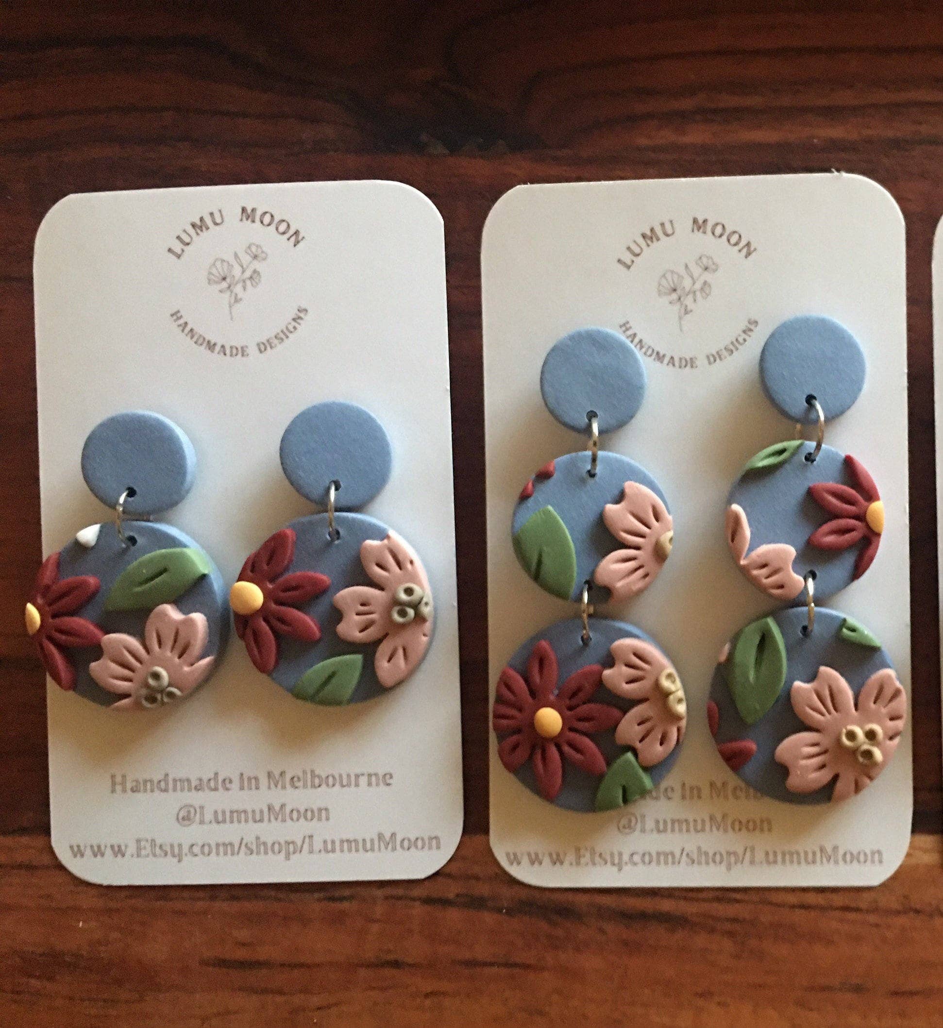 Lumu Moon Handmade Designs - Vente Boucles d'oreilles pendantes - Boucles d'oreilles pendantes Blue Sky Spring5