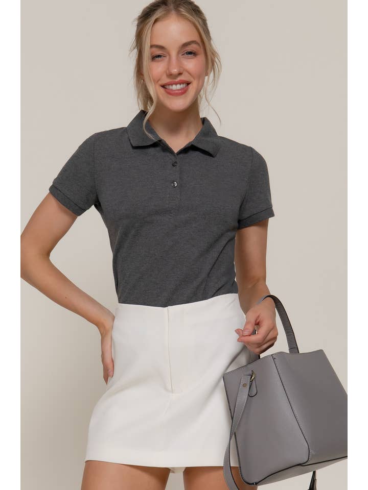 Active Basic | Active USA - Wholesale Polo - Women's - Short Sleeve Classic Pique Polo Top25