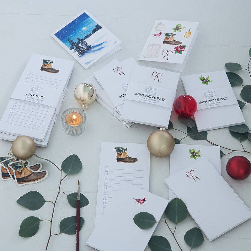 Finding Silver Pennies - Wholesale Notepad - Cardinal Watercolor Mini Notepad | Christmas | Winter6