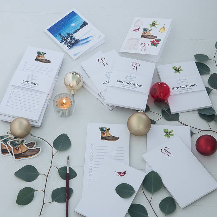 Finding Silver Pennies - Wholesale Notepad - Cardinal Watercolor Mini Notepad | Christmas | Winter6