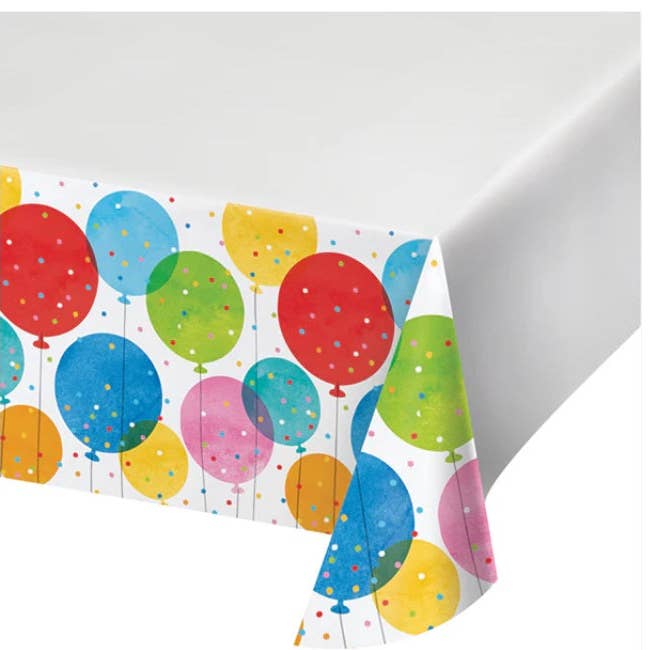 Bulk Confetti Balloons Paper Tablecover 54"x 96" (6 per Case) for wholesale by Bulk Party Decor