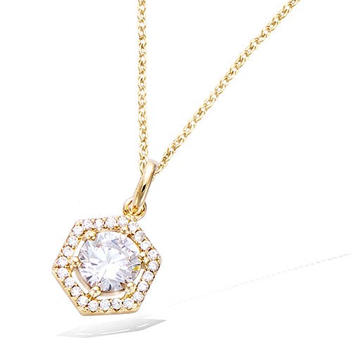 CHIVAL - Collana « Square Gem » con pendente esagonale e pietre per la vendita all'ingrosso da parte di CHIVAL