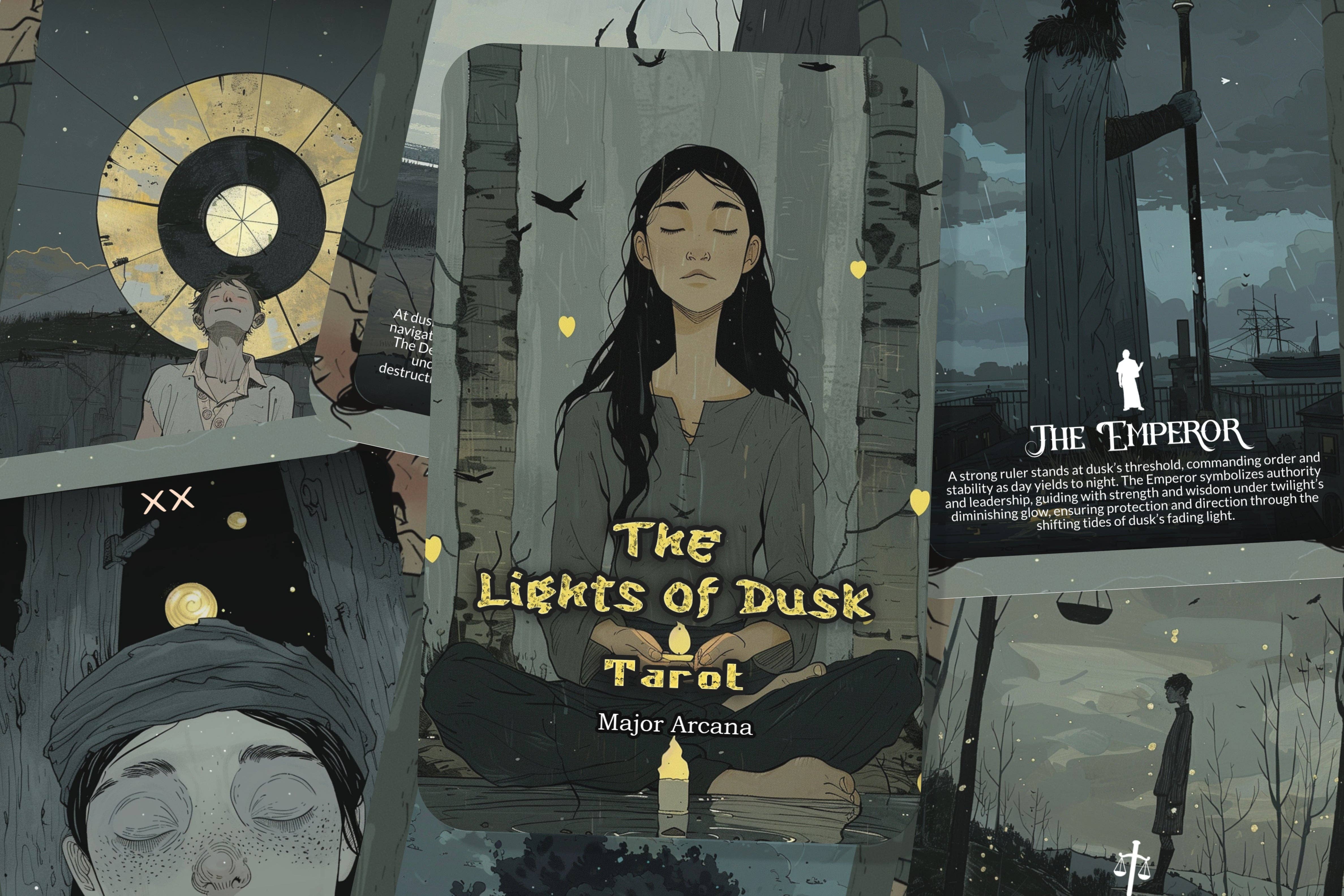 Ibiza Tarot USA – wholesale Tarot cards – The Lights of Dusk Tarot - 22 Major Arcana - A unique spiritual journey - Embracing the transitions and mysteries of twilight and dawn.4