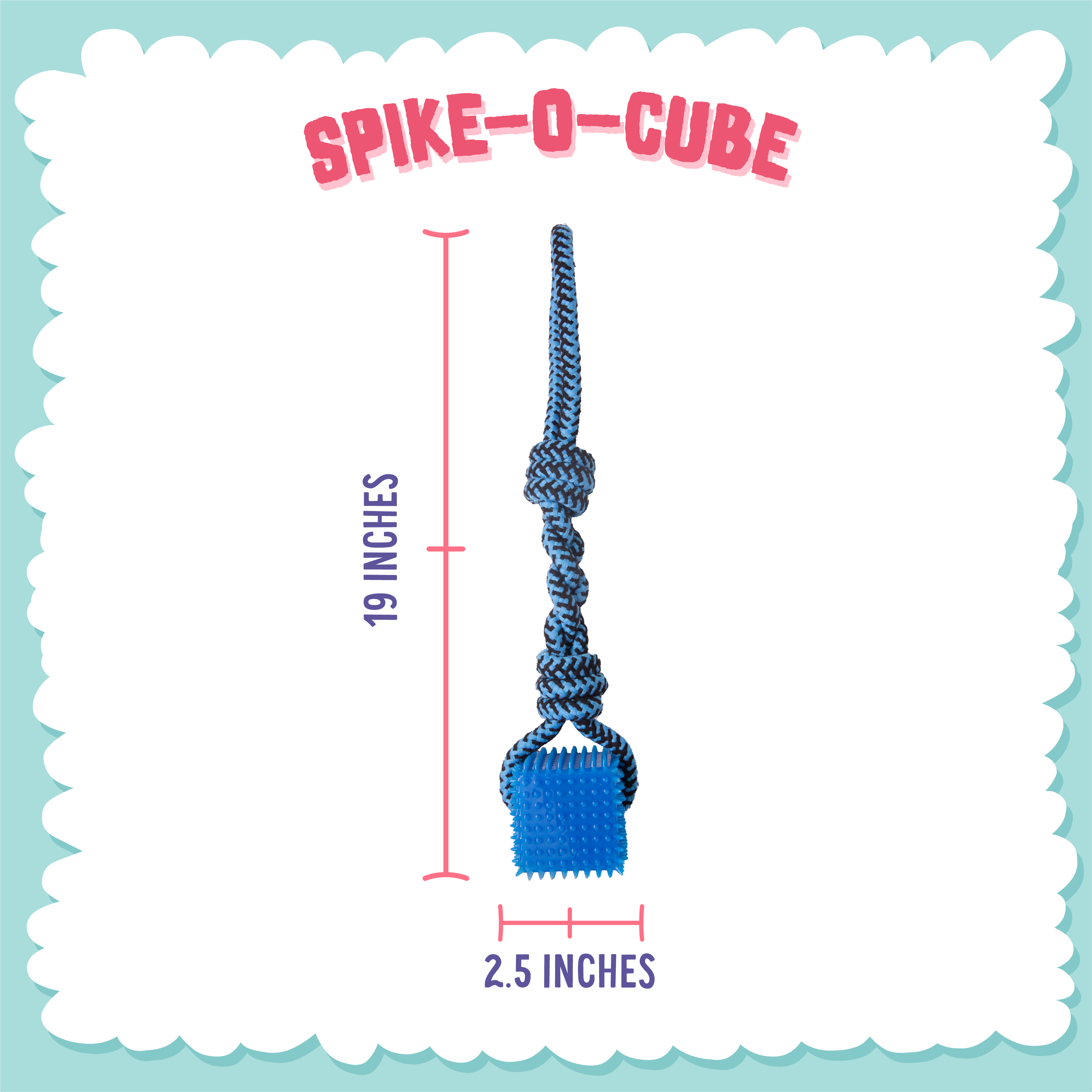 SnugArooz - Wholesale Pet Rope Toy - Dog - Spike-O-Cube 19"4