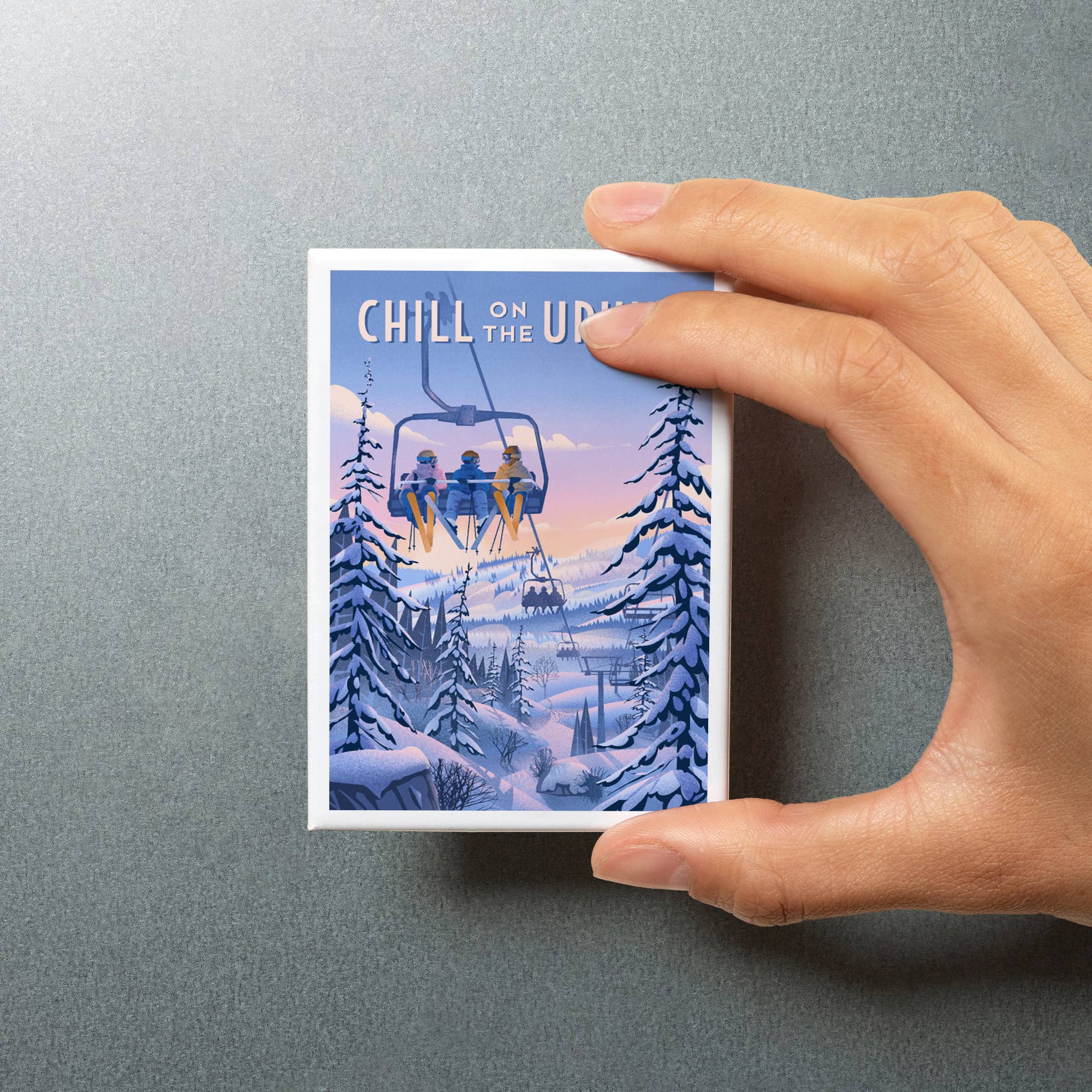 Lantern Press - Venta al por mayor Imanes - MAGNET Chill on the Uphill, telesquí5