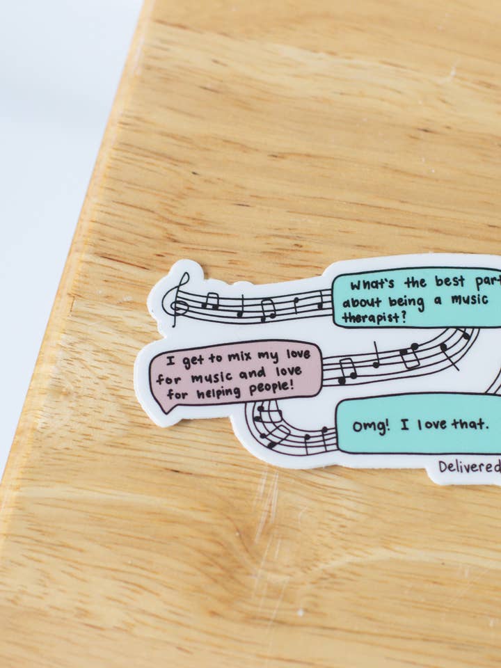 Tekstgespreksticker voor muziektherapeut voor wholesale door Musically Minted