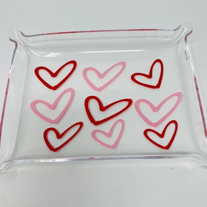 Resinate By KS / by KRISTIN SMITH - Wholesale Decorative Tray - Love Heart Valentines Day Acrylic Lucite Tray