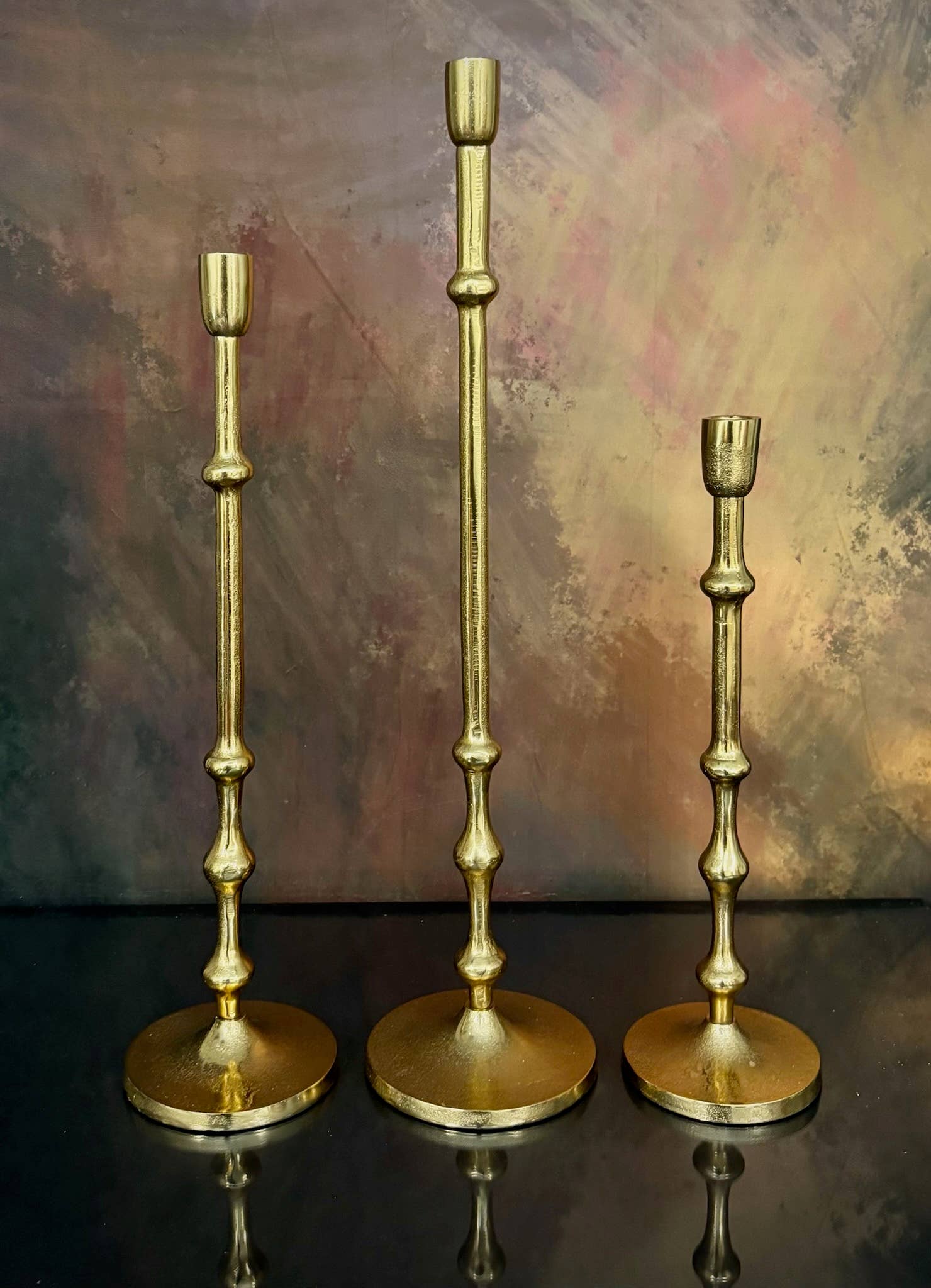 The Light Garden Collection - Wholesale Candle Holder - 19"H GWEN GOLDEN CANDLESTICK 1