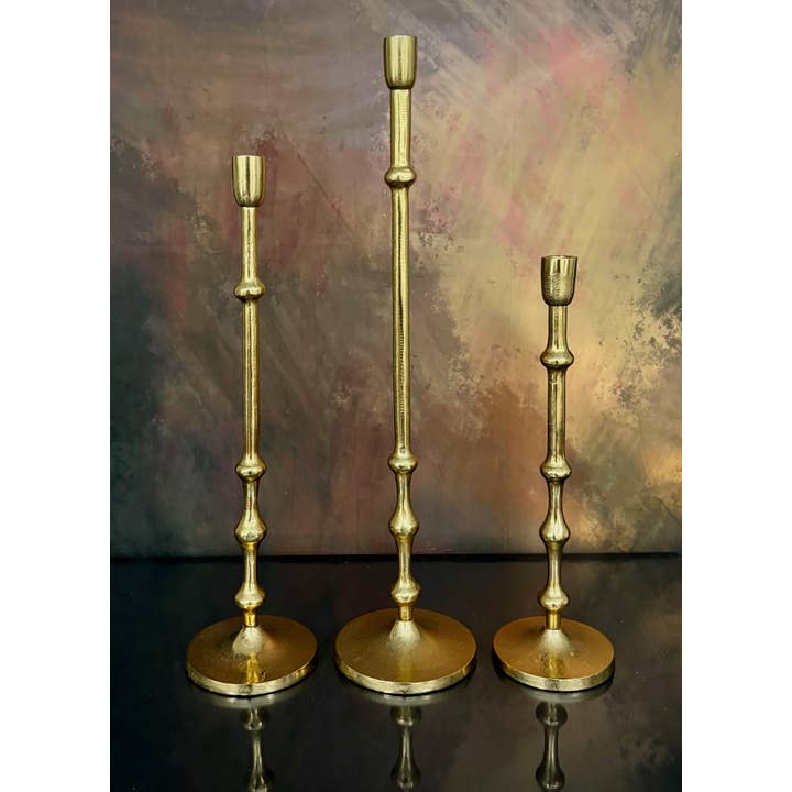 The Light Garden Collection - Wholesale Candle Holder - 15.5"H GWEN GOLDEN CANDLESTICK 1