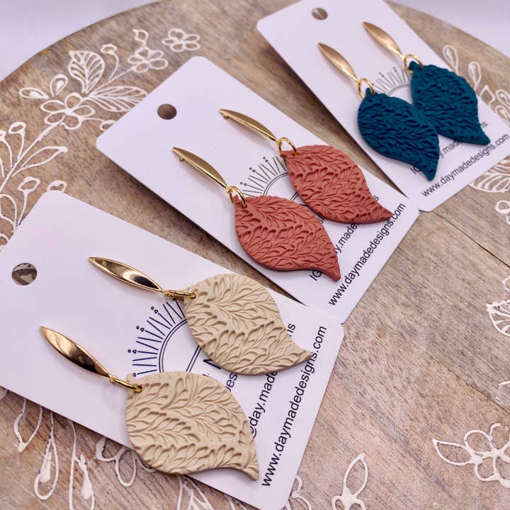 Patterned Leaf Dangle for wholesale by Day Made Designs