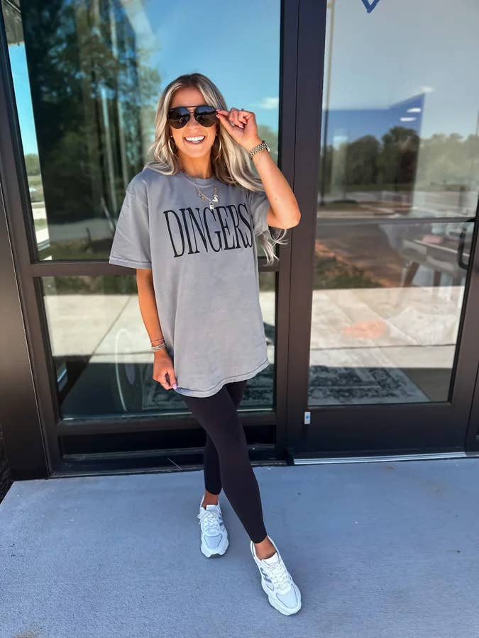 birdie - Wholesale Screen Printed T-Shirt - Women's - Dingers Gray Graphic Tee