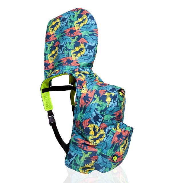 Morikukko USA – Engroshandel Rygsæk - Unisex – „NY“ Hooded Rygsæk - Vandtæt - Dinosaur1