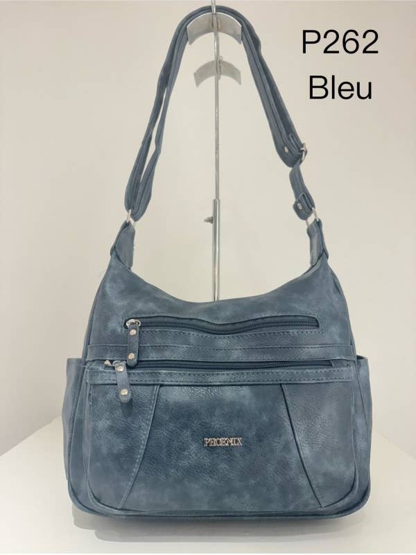 Faux leather shoulder bag with a retro effect for wholesale by Phenixac