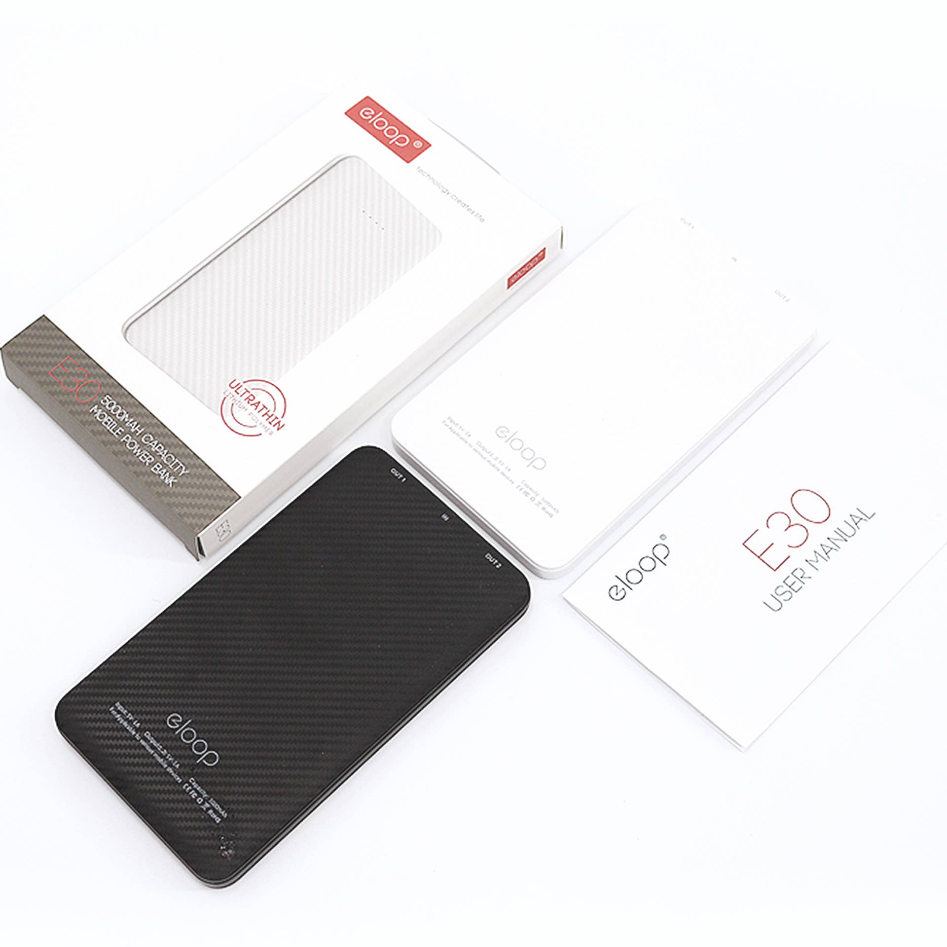 White Power Bank ELOOP E30 5000mAh, Black for wholesale on Faire9