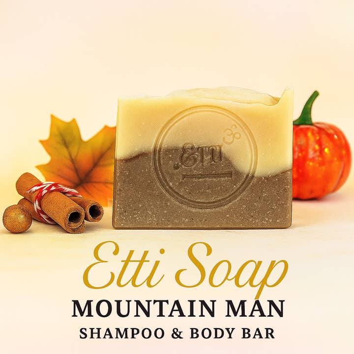 Mountain Man Shampoo & Body Bar | Rugged Bourbon Mint Soap for Men for wholesale by Etti Soap LLC