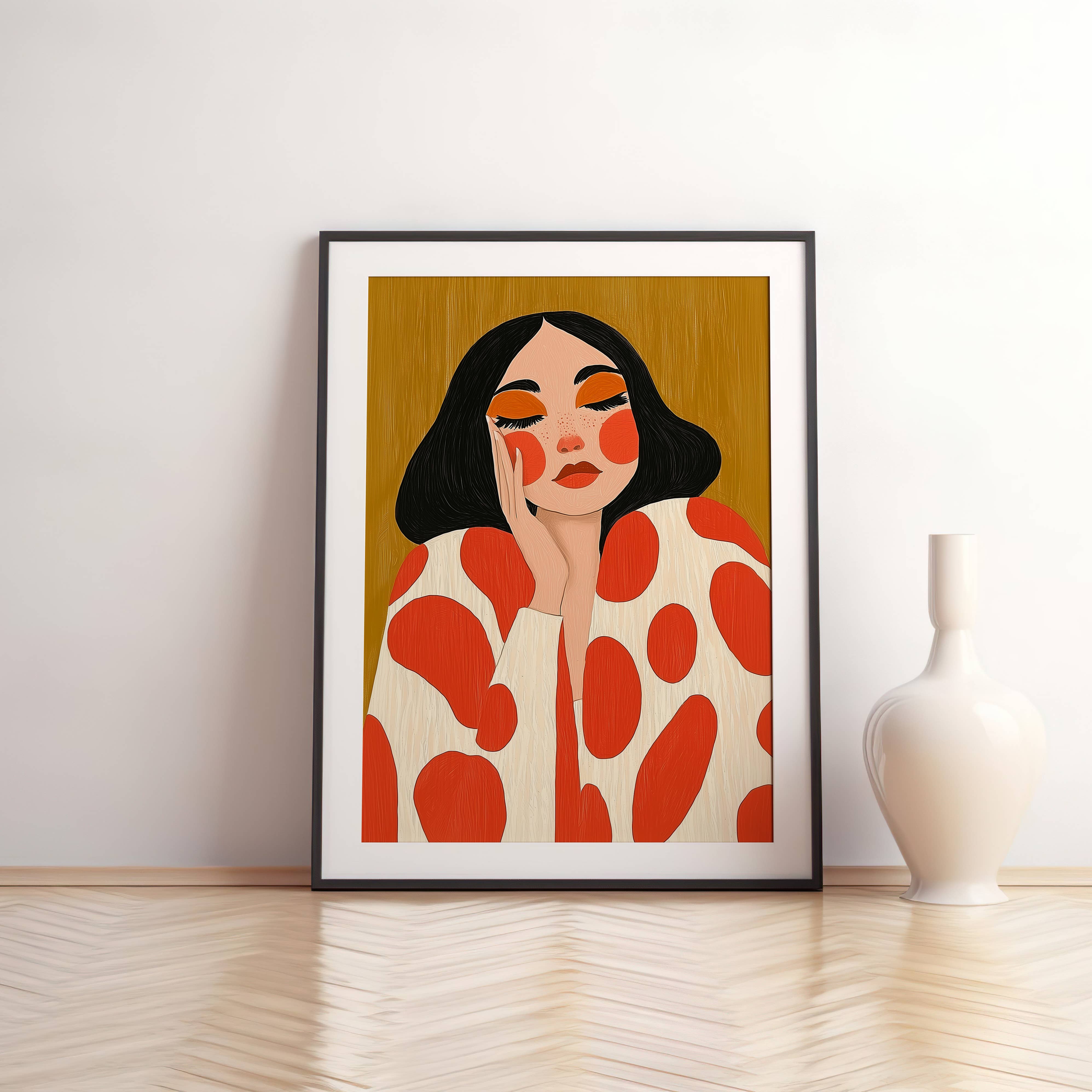 IuliiaArtPrints - Wholesale Art Print - Fashion-Inspired Abstract Female Poster – Bold Red Dot Print7