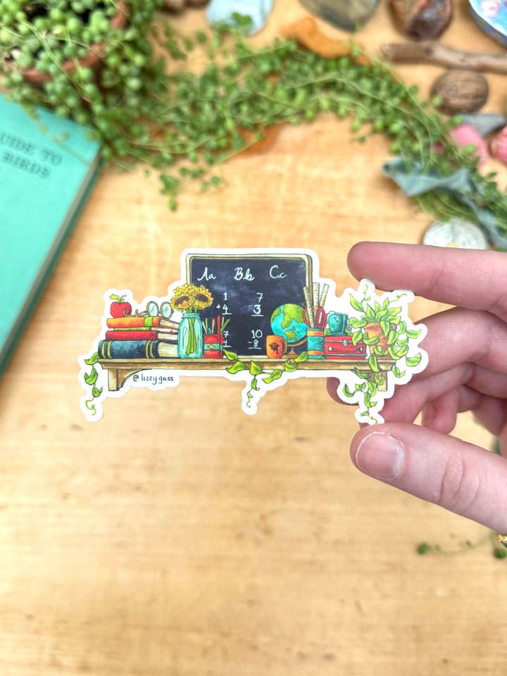 The Mini Teacher's Shelf Sticker for wholesale by Lizzy Gass