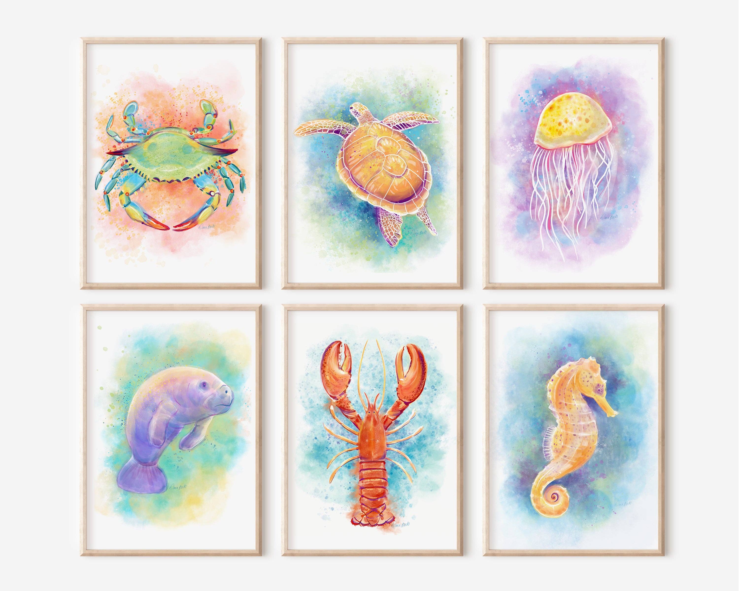 Dawn of Designs - Wholesale Art Print - Watercolor Jellyfish Art Print3