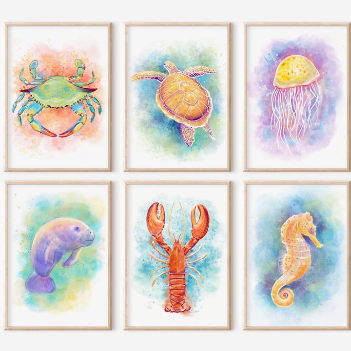 Dawn of Designs - Wholesale Art Print - Watercolor Jellyfish Art Print3